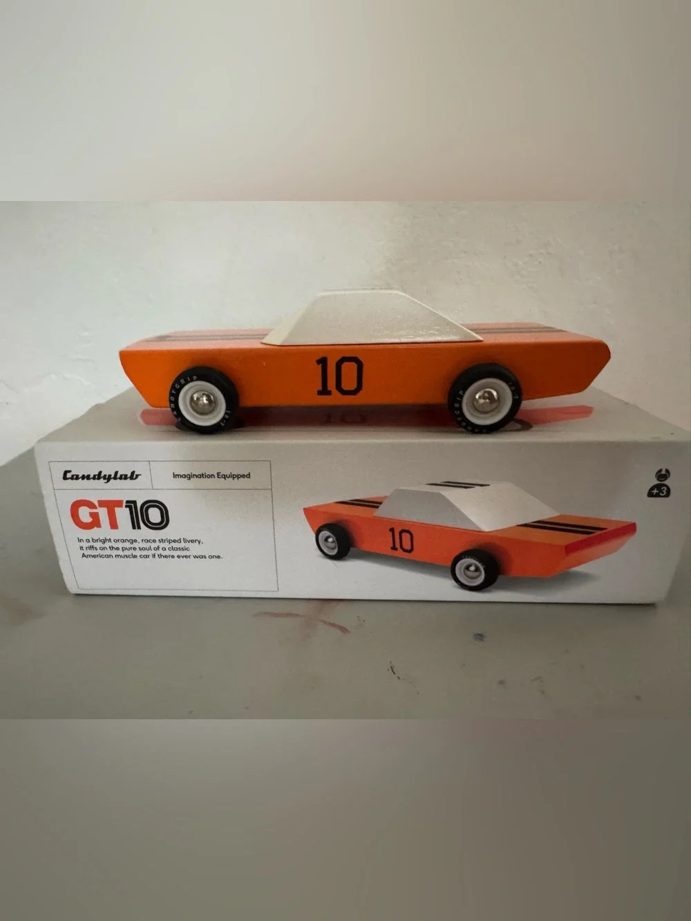 Candylab GT10 Wooden Race Car Toy - Orange
